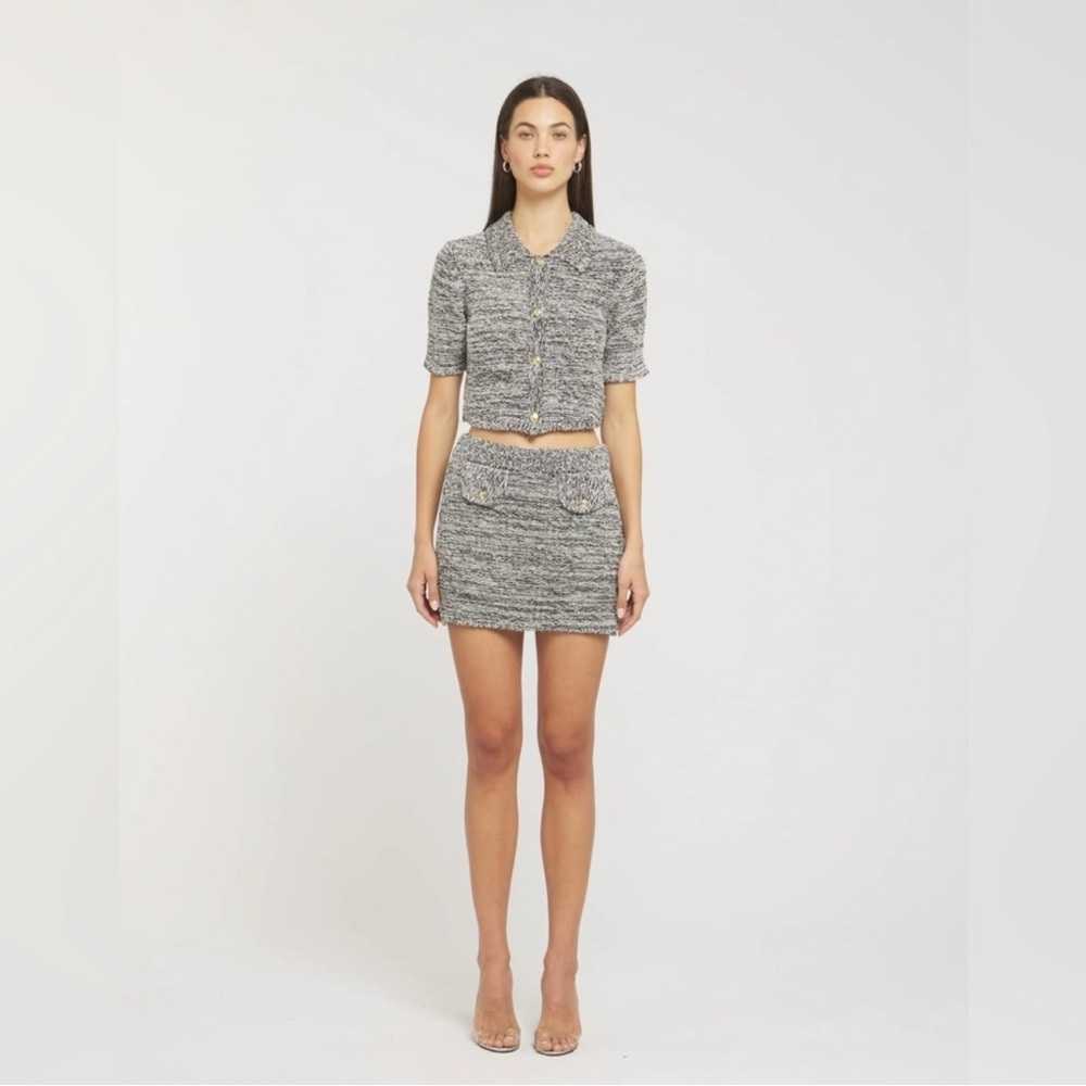 Asta Resort Morgan Mini Skirt Black Melange - Picture 5 of 5